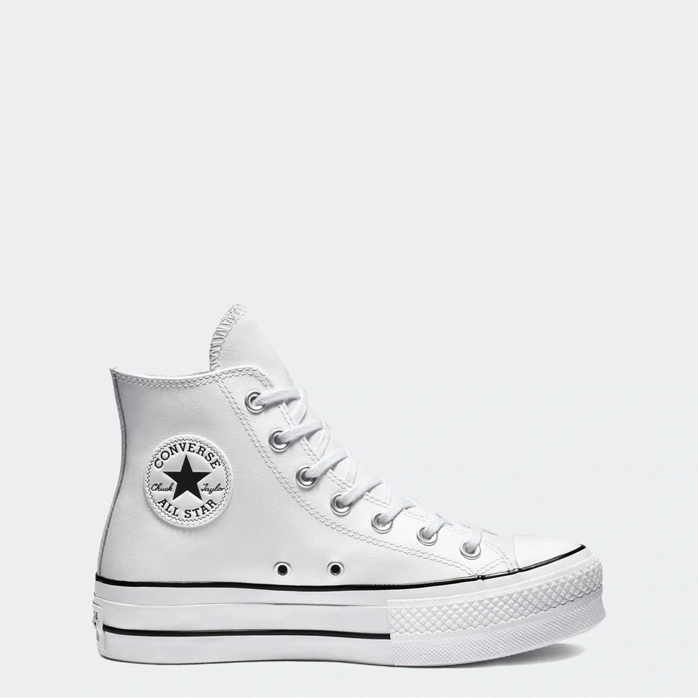 Converse Chuck Taylor All Star High Top Platform Leather Sneakers - Picture 14 of 15